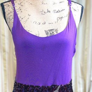 Tank top Sequined bottom Slip Dress